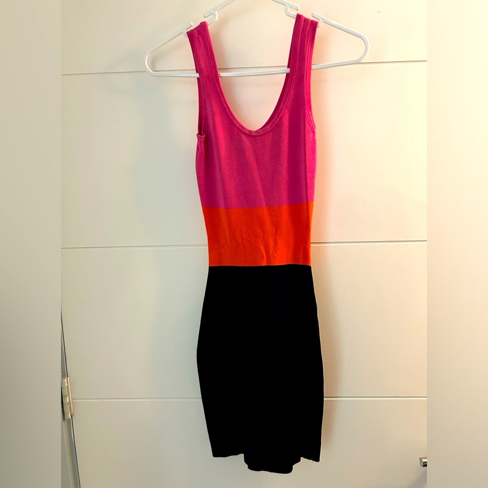 XS MARCIANO COLOR BLOCK KNIT DRESS